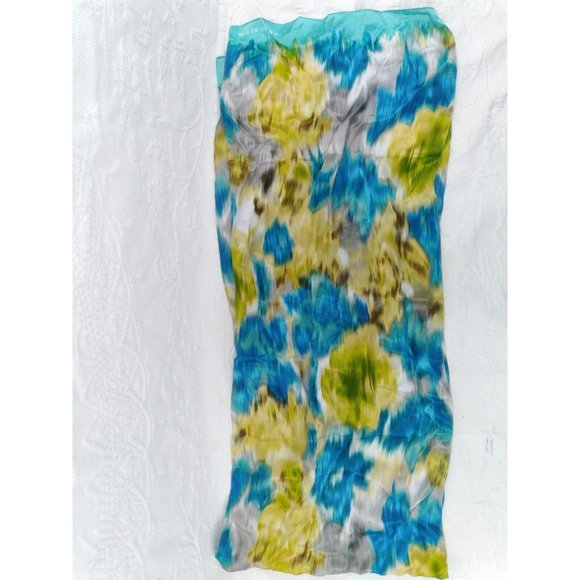 Anne Klein beautiful abstract distorted impressionist style Silk scarf 13"X60" - Picture 2 of 14